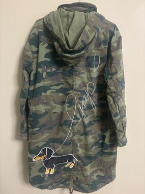 Gap Long Camo Jacket Coat Dachshund Weiner Dog Size Medium Hooded Rare
